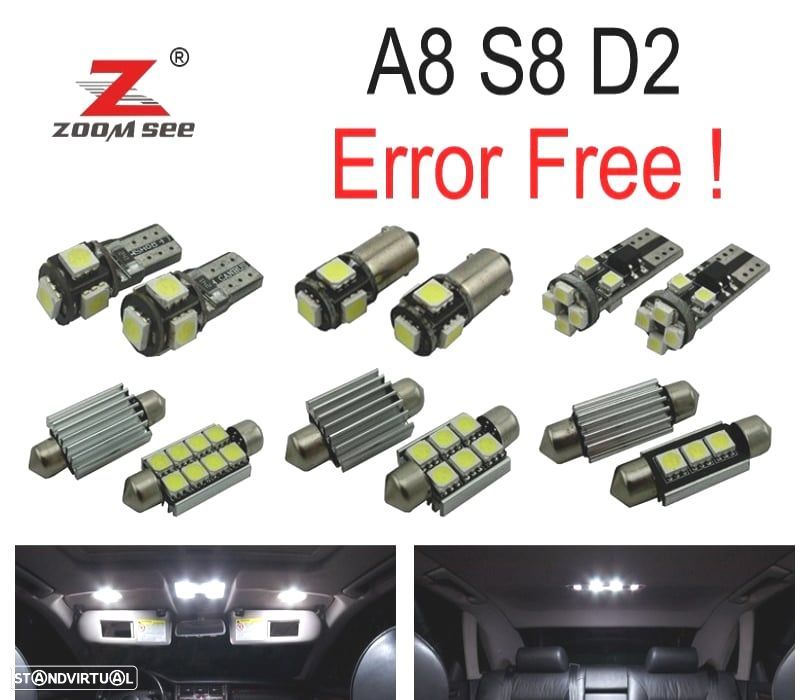 KIT COMPLETO DE 31 LÂMPADAS LED INTERIOR PARA AUDI A8 S8 D2 QUATTRO 1997 -2002 - 1