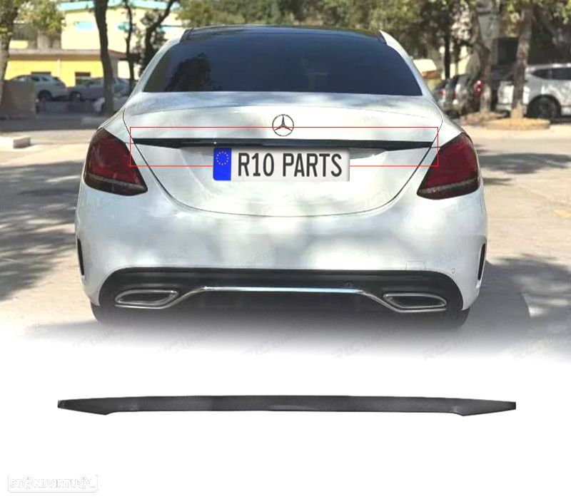 EMBELEZADOR PORTA-BAGAGENS MERCEDES W205 14-21 CARBONO - 1