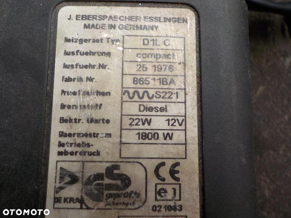 WEBASTO OGRZEWANIE POSTOJOWE EBERSPACHER D1LC DIESEL 12V - 4