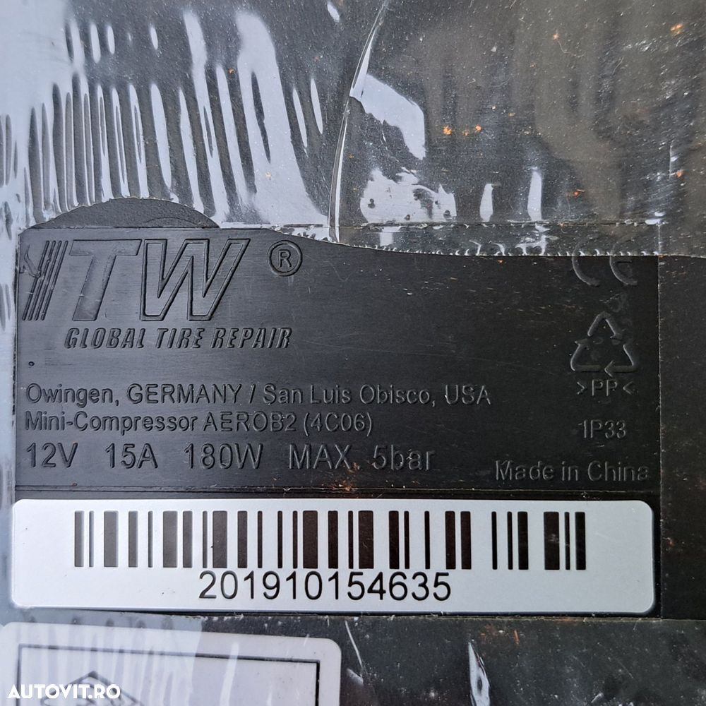 Compresor auto umflat roti soluție kit pană original Peugeot Citroen - 5