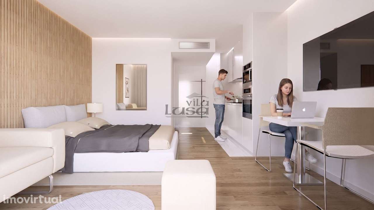 T0 Novo em Vilar de Paraiso, com varanda e lugar de garagem - Grande imagem: 2/28