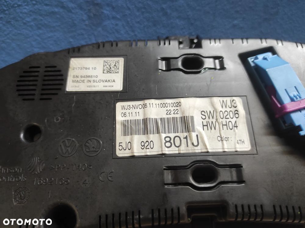 SKODA FABIA 2 ROOMSTER LICZNIK ZEGARY 1.6 TDI 5J0920801J WYSYŁKA !!!!!! - 2