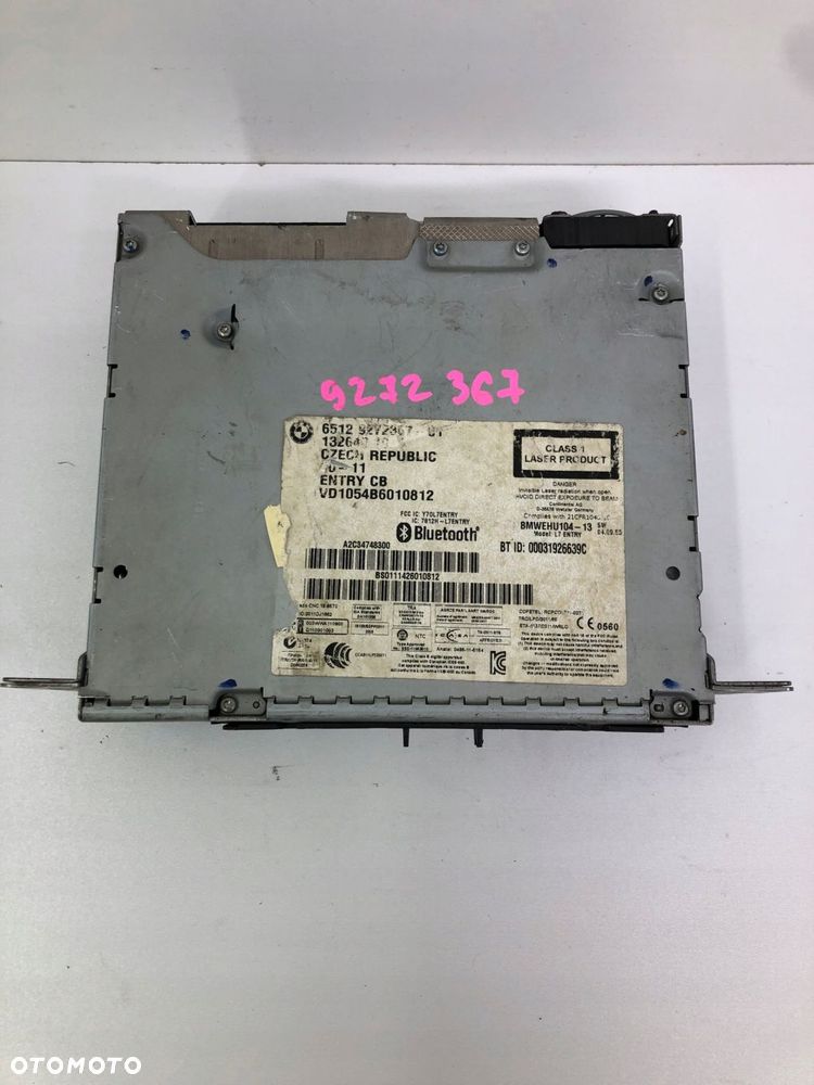 BMW F20 F30 RADIO CZYTNIK CD RADIOODTWARZACZ 9272367 - 2