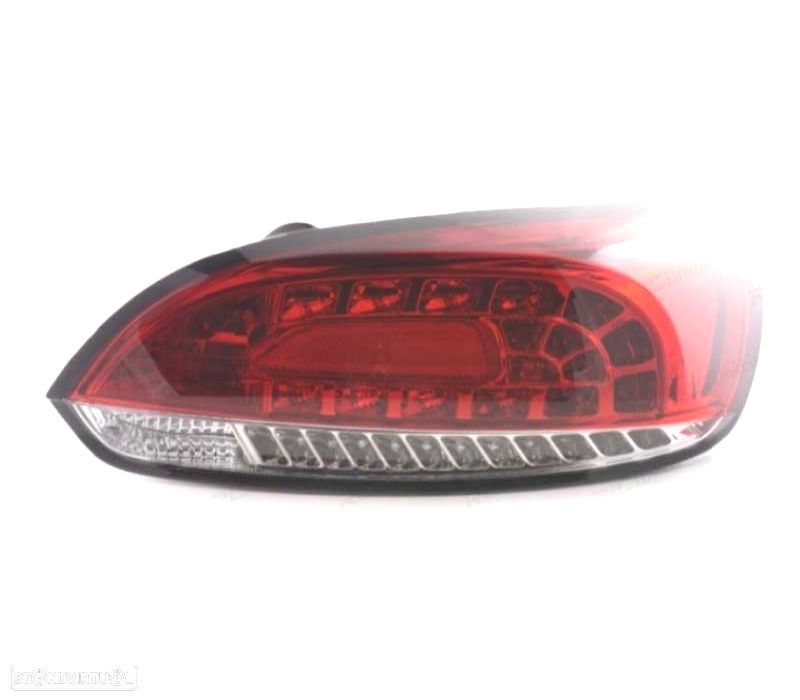 FAROLINS VOLKSWAGEN VW SCIROCCO 08-14 LED VERMELHO CROMADO - 3