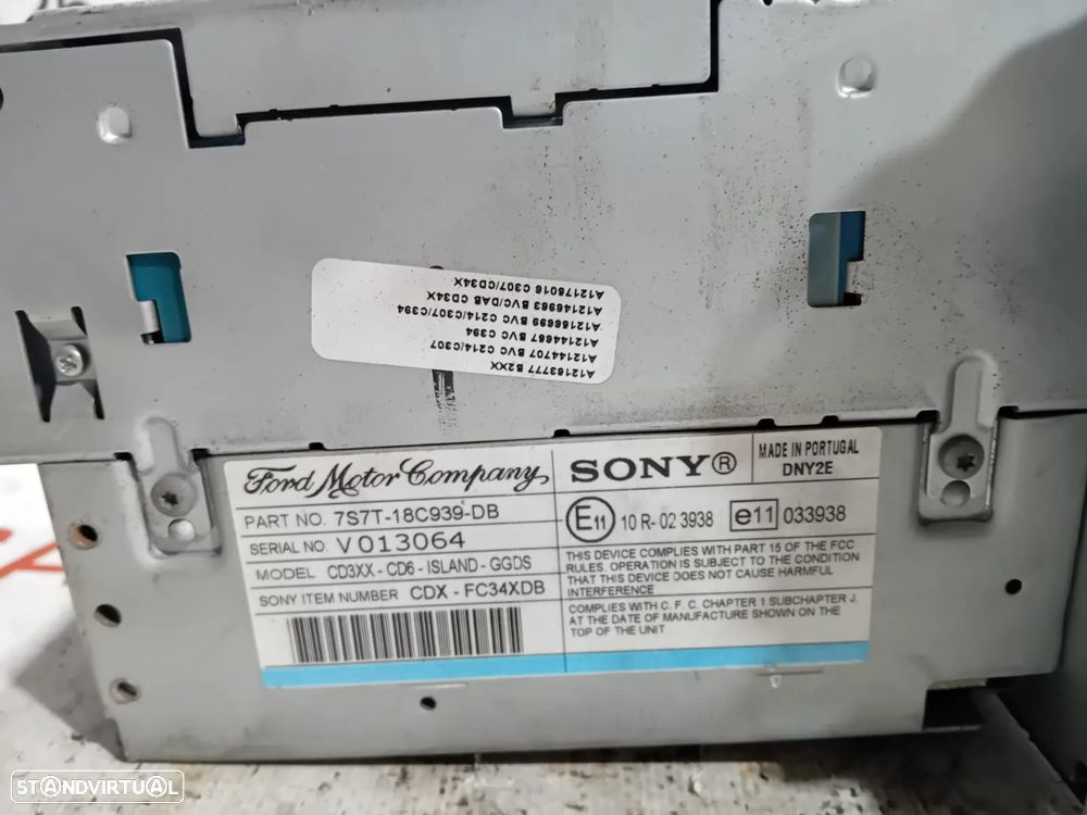 Auto Rádio Sony Ford Galaxy MK4 Mondeo MK2 Original - 5
