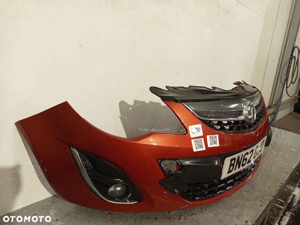 ^ ZDERZAK PRZÓD PRZEDNI OPEL CORSA D LIFT FL Z50K BORDO BORDOWY HALOGENY - 3