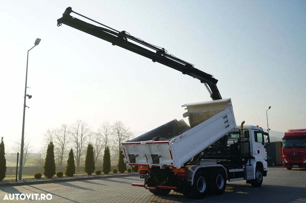 MAN TGS 26.420 / 6x4 / BASCULĂ CU 2 LATE / HIDRODECKER / BORDMATIC + HDS HIAB 188 B-3 / ROTATOR / GRAPER / TELECOMANDĂ / EURO 6 - 4