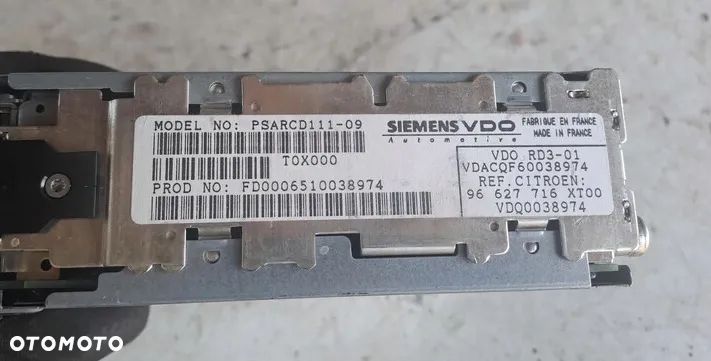 XSARA PICASSO 07r - RADIO CD 96627716XT - 2