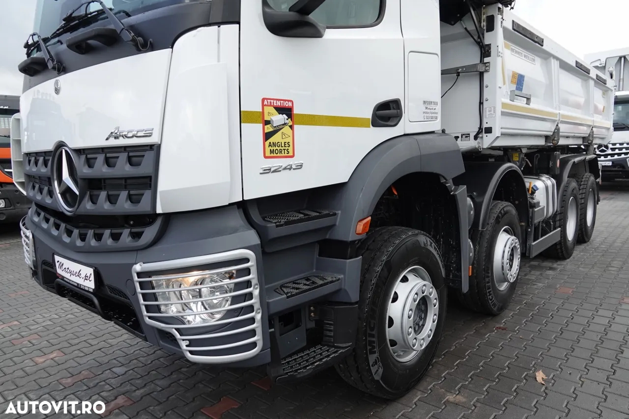Mercedes-Benz AROCS 3243 / 8x4 / CAMION BASCULANTE + HYDROBOARD / BORDMATIC / MEILLER KIPPER / EURO 6 / ANVELOPE 100% / 50.000 km. - 14