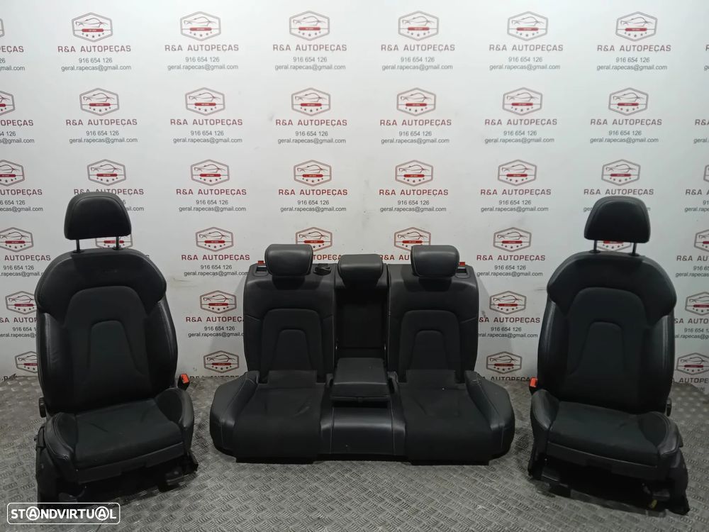 Conjunto Bancos Frente Frontal Trás Traseiro Audi A4 B8 S-Line Carro Sedan em Pele e Tecido Original - 23