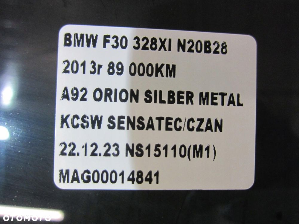 BMW 3 F30 SEDAN SZYBA BOCZNA PRAWA TYLNA PRZYCIEMNIANA 7259820 - 6
