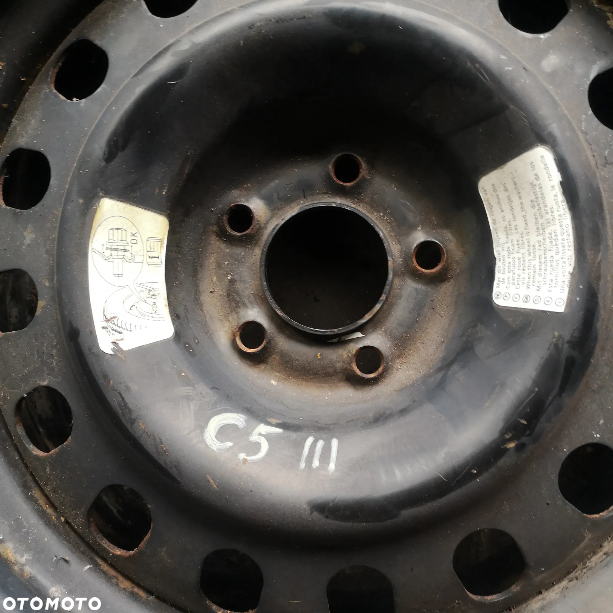 KOŁO ZAPASOWE STALOWE CITROEN III C5 R17" OPONY 225/55/R17 Z FELGAMI 17 ROZSTAW 5X108, KOŁO ALUMINIOWE OPEL R15 OPONY 195/65/R15 Z FELGAMI 15 ROZSTAW 5 ŚRUB - 3