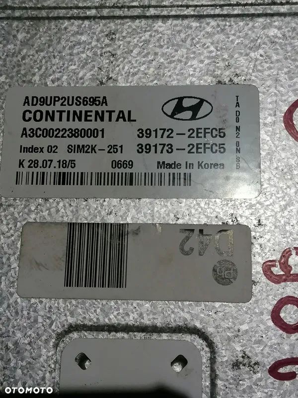 HYUNDAI ELANTRA VI - STEROWNIK KOMPUTER SILNIKA 39172-2EFC5, A3C0022380001 - 3