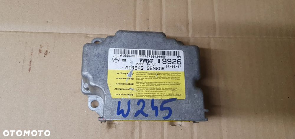 Moduł Sensor Airbag Poduszek Mercedes A-Klasa W169 W245 A1698209926 - 1