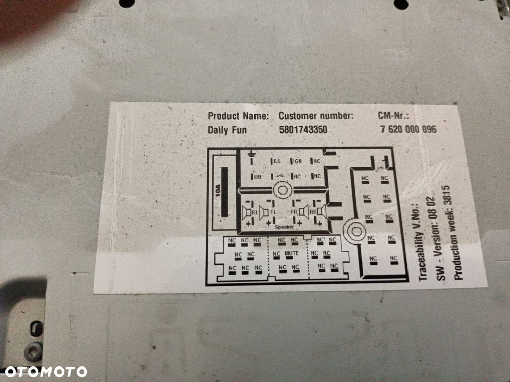 RADIO IVECO IVECO DAILY 14- 5801743350 - 2