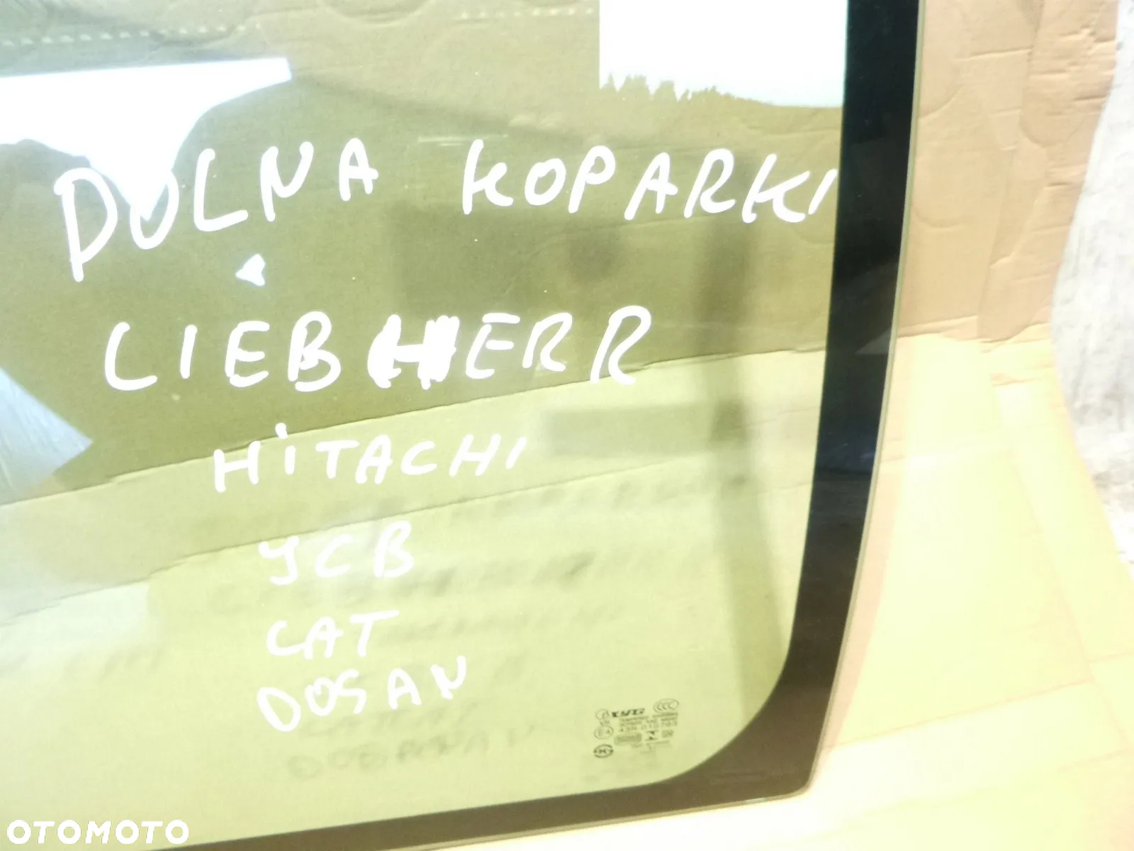 szyba przód przednia do koparki liebherr hitachi dosan ładowarki jcb komatsu cat - 5