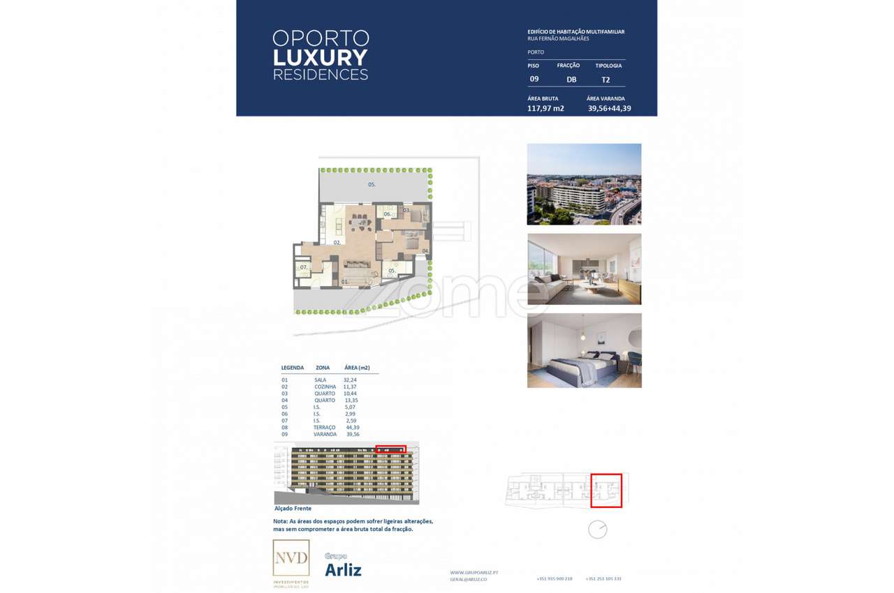 Novo empreendimento Oporto Luxury Residences - Apartamento T2 DB - Grande imagem: 2/15