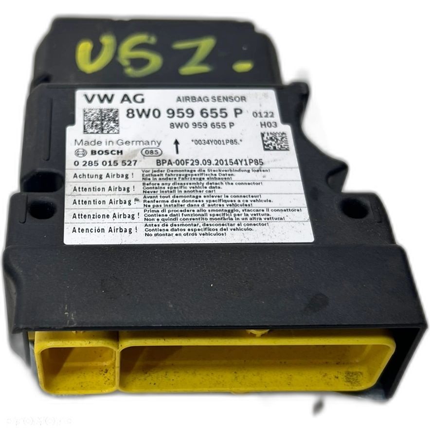 SENSOR PODUSZEK STEROWNIK AIRBAG AUDI A4 B9 A5 8W 8W0959655P USZKODZONY - 1