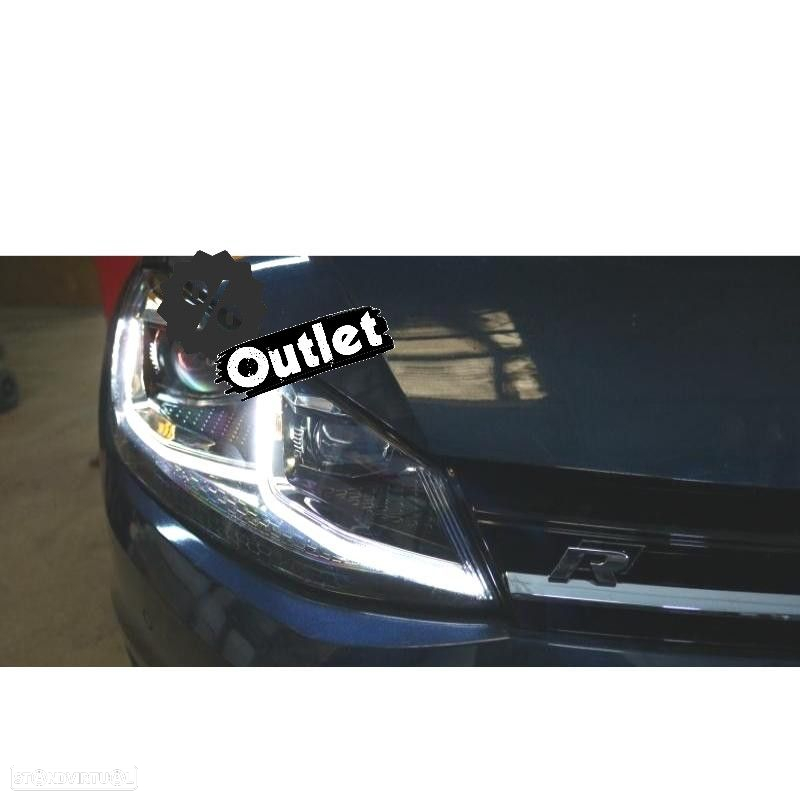 R012837C4 FAROIS VOLKSWAGEN VW GOLF 7 12-17 DRL DINAMICOS PRETO LOOK 7.5 R LINE - 7