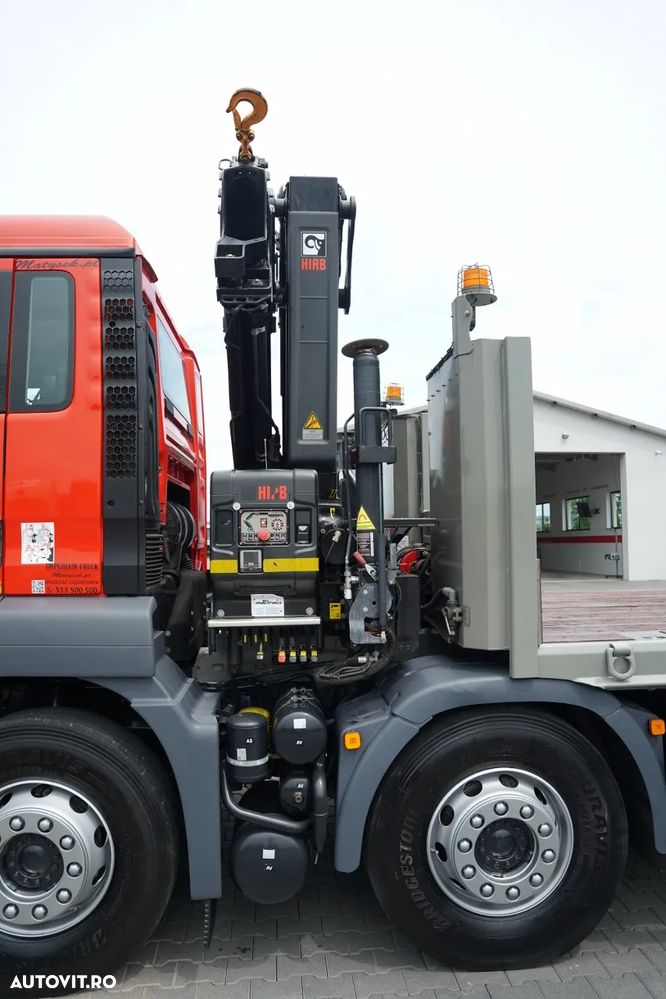 MAN TGS 35.360 / 8x2-4 / REMORCA AUTO + HIAB 228 E-2 HGV / PUNTE RIDICATĂ / COMANDE HIDRAULICE / TELECOMANDĂ / TROLIU / - 19