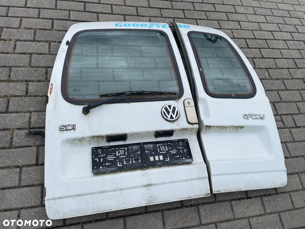 VW CADDY II 95-03 drzwi prawe lewe przód tył białe LB9A bez rdzy kompletne lusterko podnośnik szyby zamek lampa - 2
