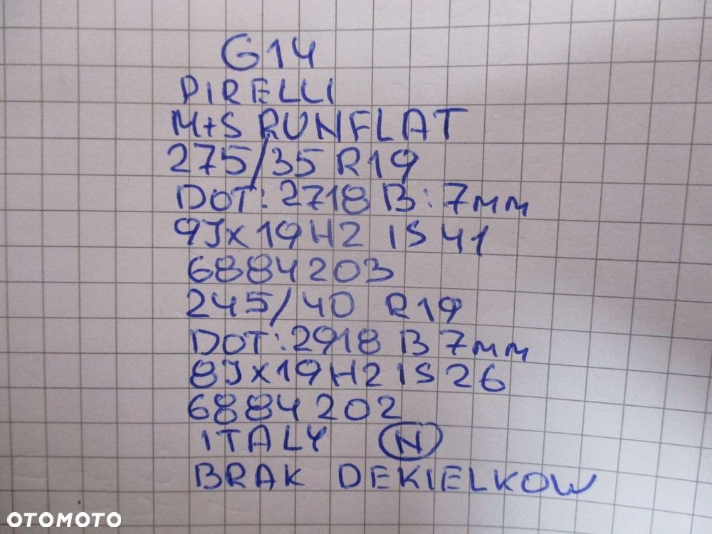 Koła Felgi Opony BMW 8 G14 R19 MS 18R RUN FLAT - 14