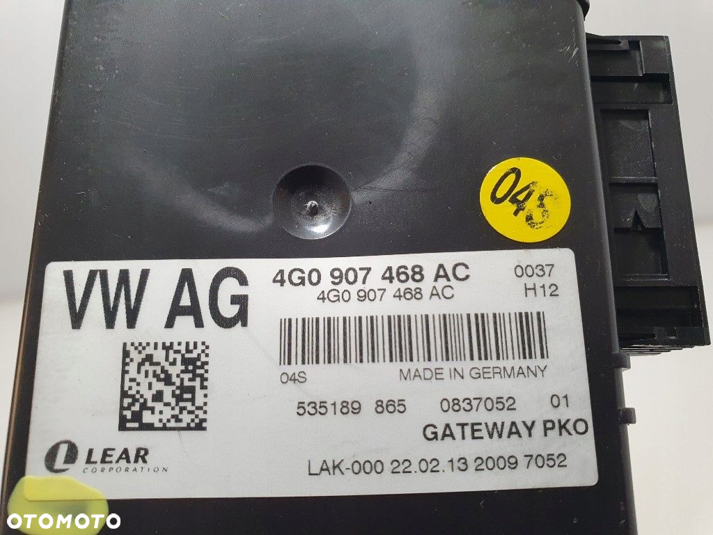 AUDI LIFT 2013 A6 A7 S6 S7 RS7 MODUŁ STEROWNIK GATEWAY 4G0907468AC ORYGINAŁ - 5