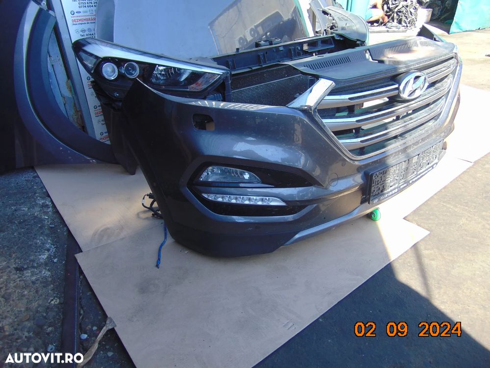 Fata completa Hyundai Tucson 2014-2015 bara fata trager aripi faruri capota radiatoare armatura ven - 7
