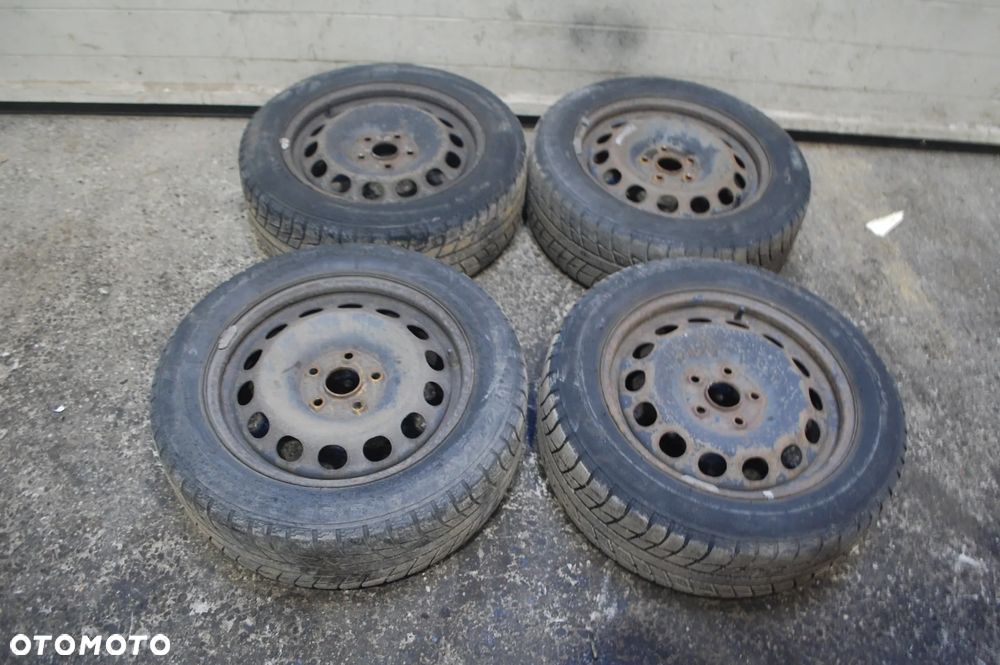 FELGI STALOWE + OPONY ZIMOWE 205/55R16 1K0601027A 5X112 ET50 6.5J SEAT LEON II VW SKODA AUDI - 1