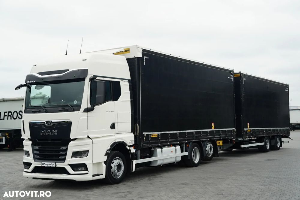 MAN TGX 26.480 / COMBINAȚIE TANDEM 120 M3 / TRAVERSE / MEGA / PUNȚĂ RIDICATĂ / ACOPERIȘ RIDICAT / CAMERĂ / + REMORCĂ WIELTON / PUNȚĂ RIDICATĂ / PUNȚI SAF - 2