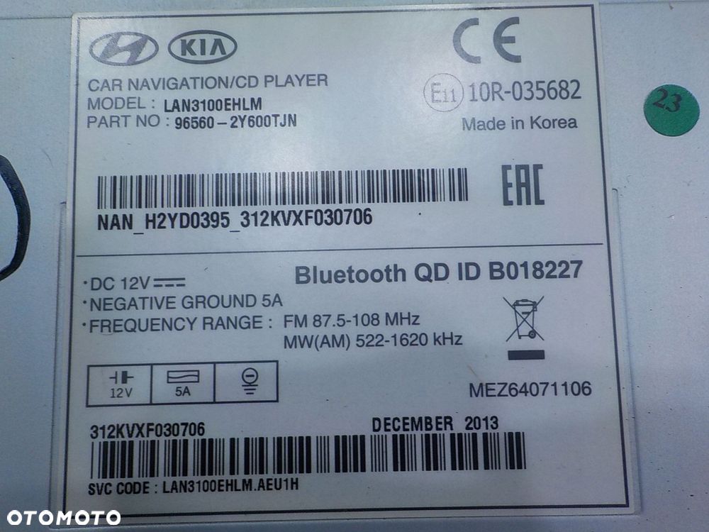 HYUNDAI ix35 I LIFT 2.0 CRDI 14r 5D radio CD 96560-2Y600TJN LAN3100EHLM - 6