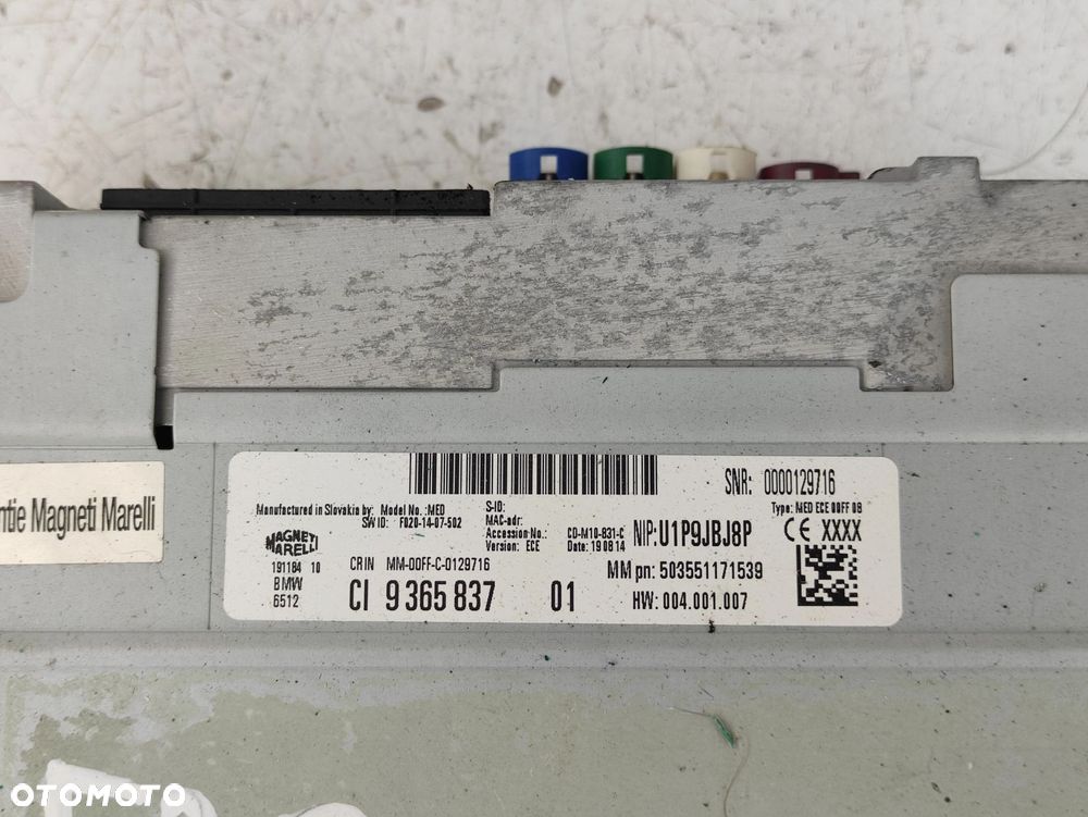 RADIO CZYTNIK NAWIGACJI BMW F06 F07 F10 F11 F15 F20 F21 F30 9365837 - 2