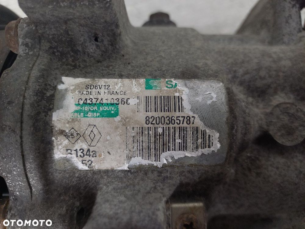 POMPA, SPRĘŻARKA KLIMATYZACJI RENAULT CLIO III 8200365787  SD6V12 1.4 16V - 6