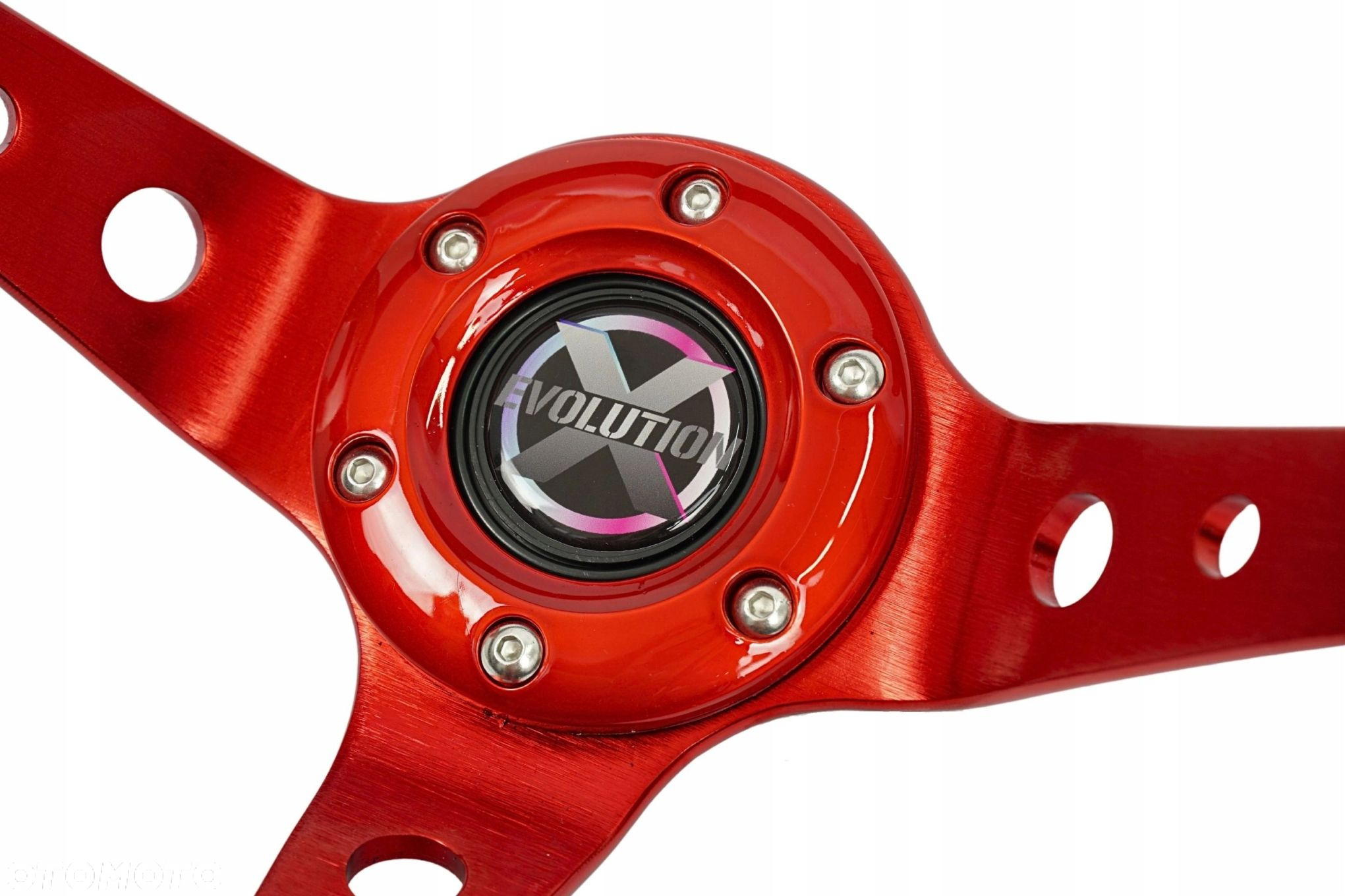 Sportowa Kierownica EVO 350MM odsadzenie 80mm CZERWONA RED drift - 2