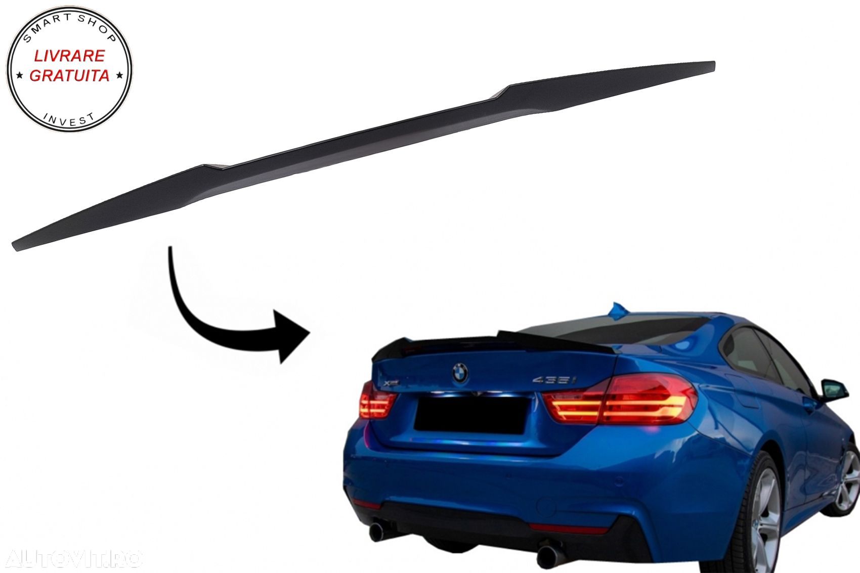 Eleron Portbagaj BMW Seria 4 F32 (2013-up) M4 CSL Design Negru Mat- livrare gratuita - 1