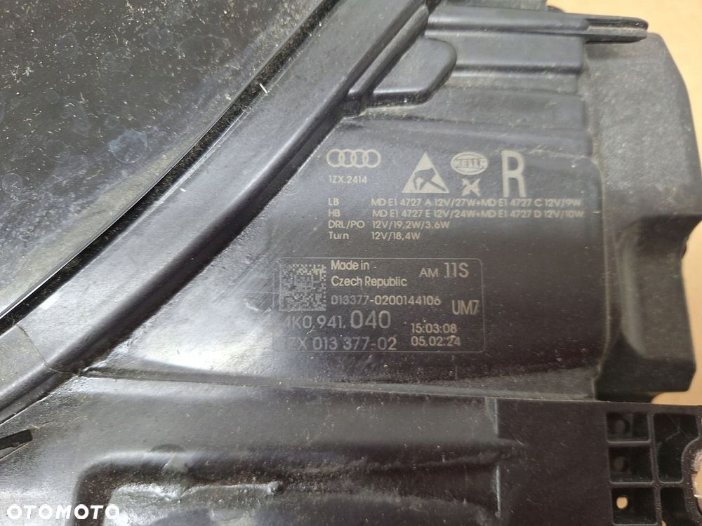 REFLEKTOR FULL LED AUDI A6 S6 C8 4K 4K0 2018-2024 0RYGINAŁ OE ASO KOMPLETNA - 4