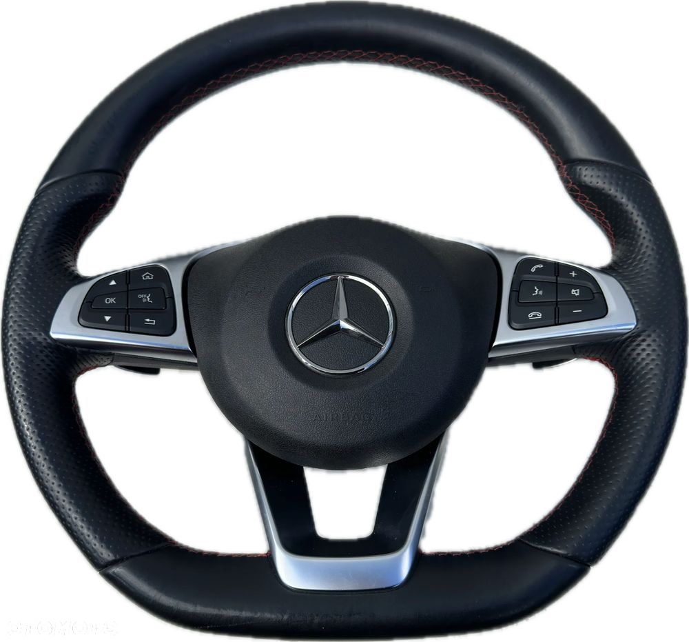 KIEROWNICA AMG SKORA CZERWONA NIC PODUSZKA AIRBAG KOMPLET MERCEDES C W205 GLC W253 ORYGINAL DEMONTAZ - 1