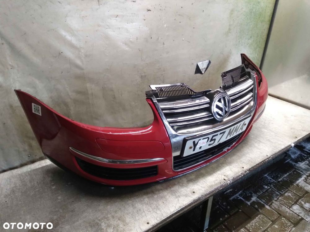 ^ ZDERZAK PRZÓD PRZEDNI VOLKSWAGEN VW GOLF V 5 KOMBI JETTA LY3D CZERWONY HALOGENY - 3