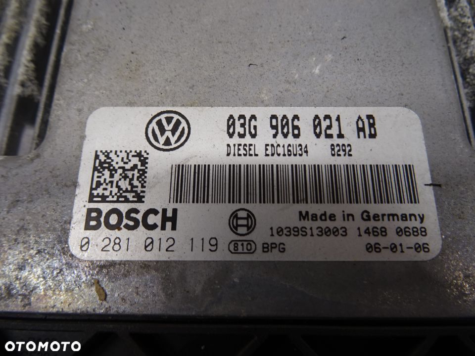 VW PASSAT B6 05-09 2.0TDI KOMPUTER STEROWNIK SILNIKA 03G906021AB - 2