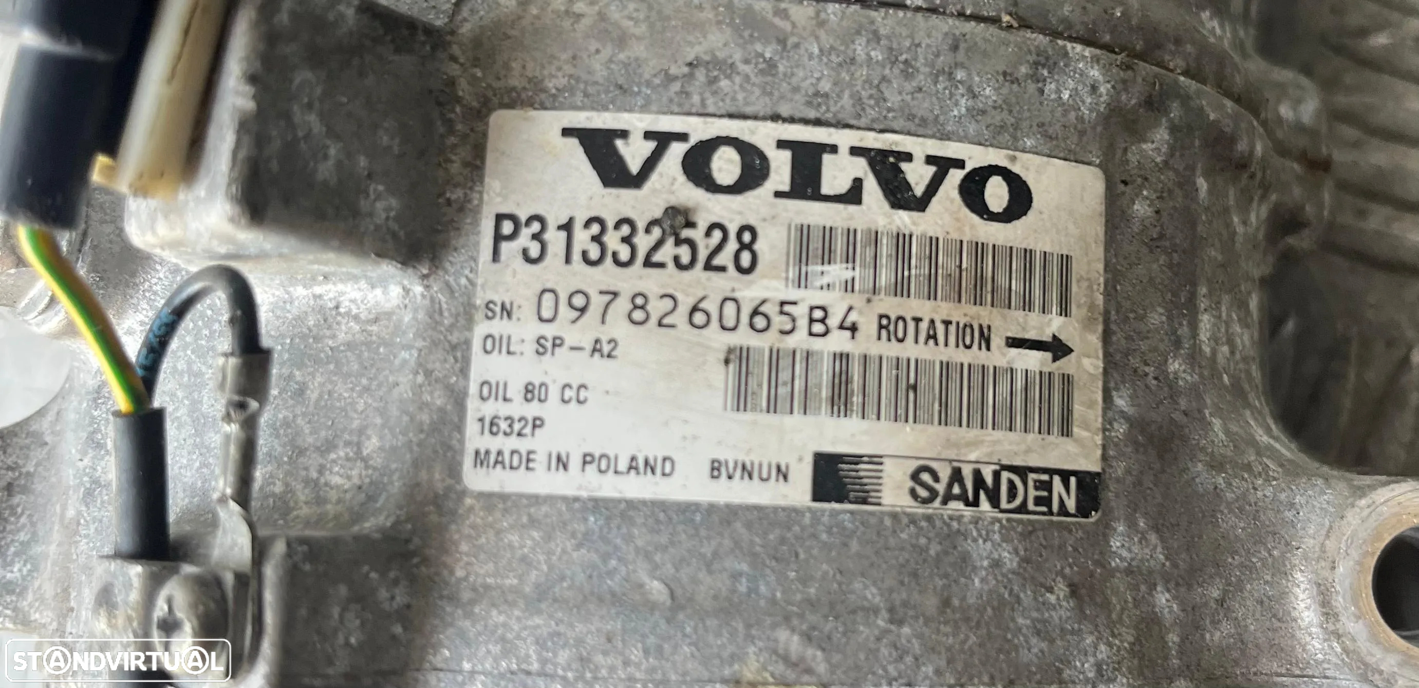 Compressor Ar Condicionado Volvo XC60 I Ref: P31332528/D4204T4 - 5