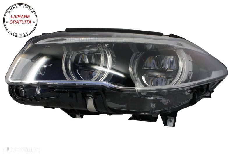 Faruri Full LED BMW F10 F11 5 Seria (2011-2013) Angel Eyes- livrare gratuita - 4