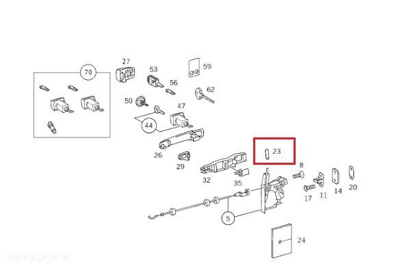 MERCEDES Trzpien bolec blokady zamka drzwi ORYGINAL - 2