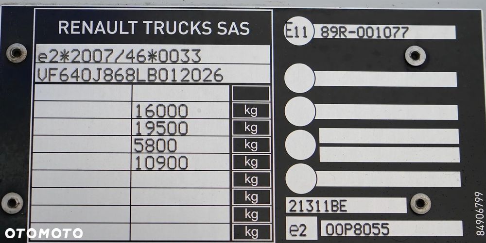 Renault D 16 / 250 / ACC / EURO 6 / KONTENER + WINDA / ŁAD. 7730 KG / 18 PALET - 11