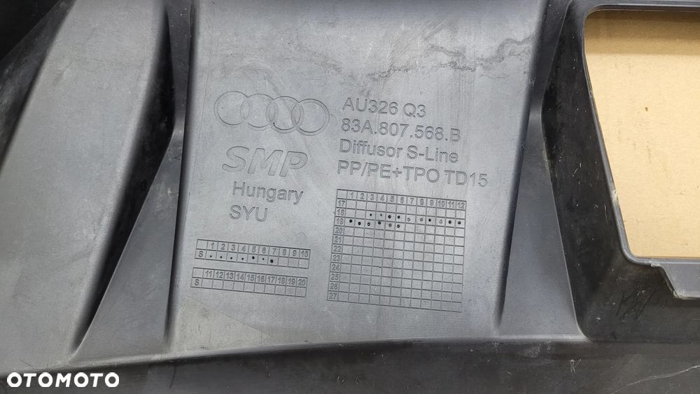 83A807568B AUDI Q3 II 83A S LINE DYFUZOR SPOILER ZDERZAKA TYŁ TYLNY - 5