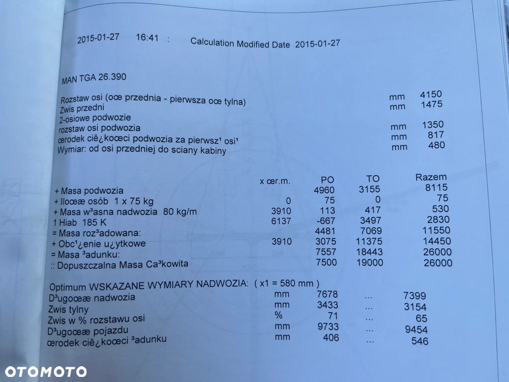 MAN TGA 26.390 / 6X2/ HDS HIAB 185K- 11,2m- ważny UDT / ROTATOR HYDR / OS SKRĘTNA /  SKRZYNIA 6,3m - 21