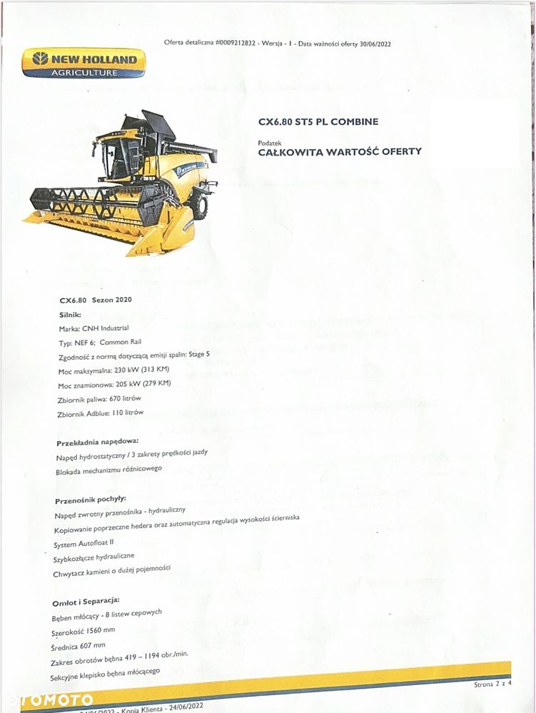New Holland CX 6.80 - 5