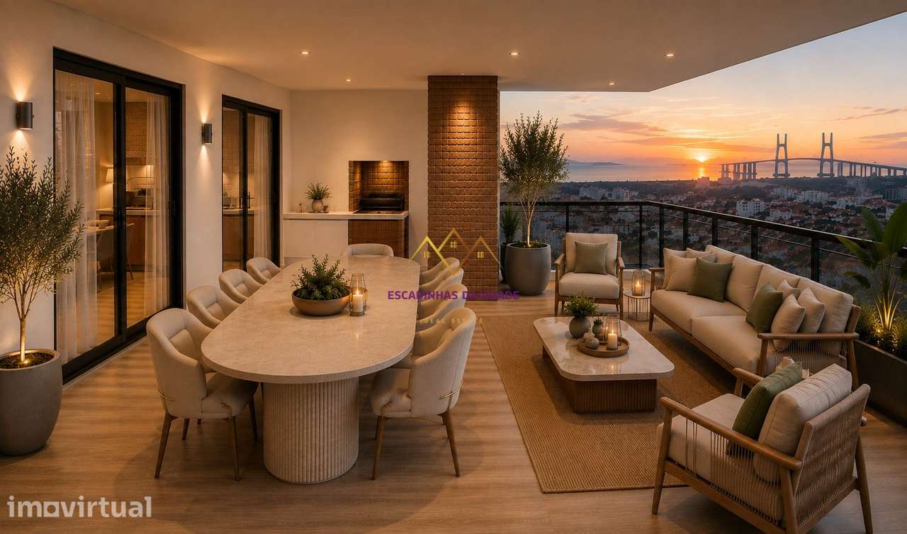 T3 com Vista Rio | 62 m² de Varanda, Todas as Divisões com Acesso ao E - Grande imagem: 3/41