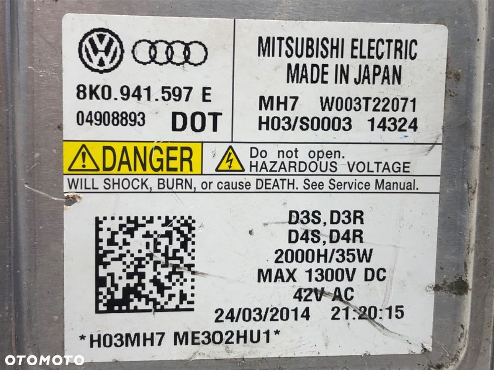 PRZETWORNICA XENON - 179.00 PLN - VW GOLF VII Variant (BA5, BV5) 2013 - 2022 2.0 TDI 110 kW [150 KM] - 3