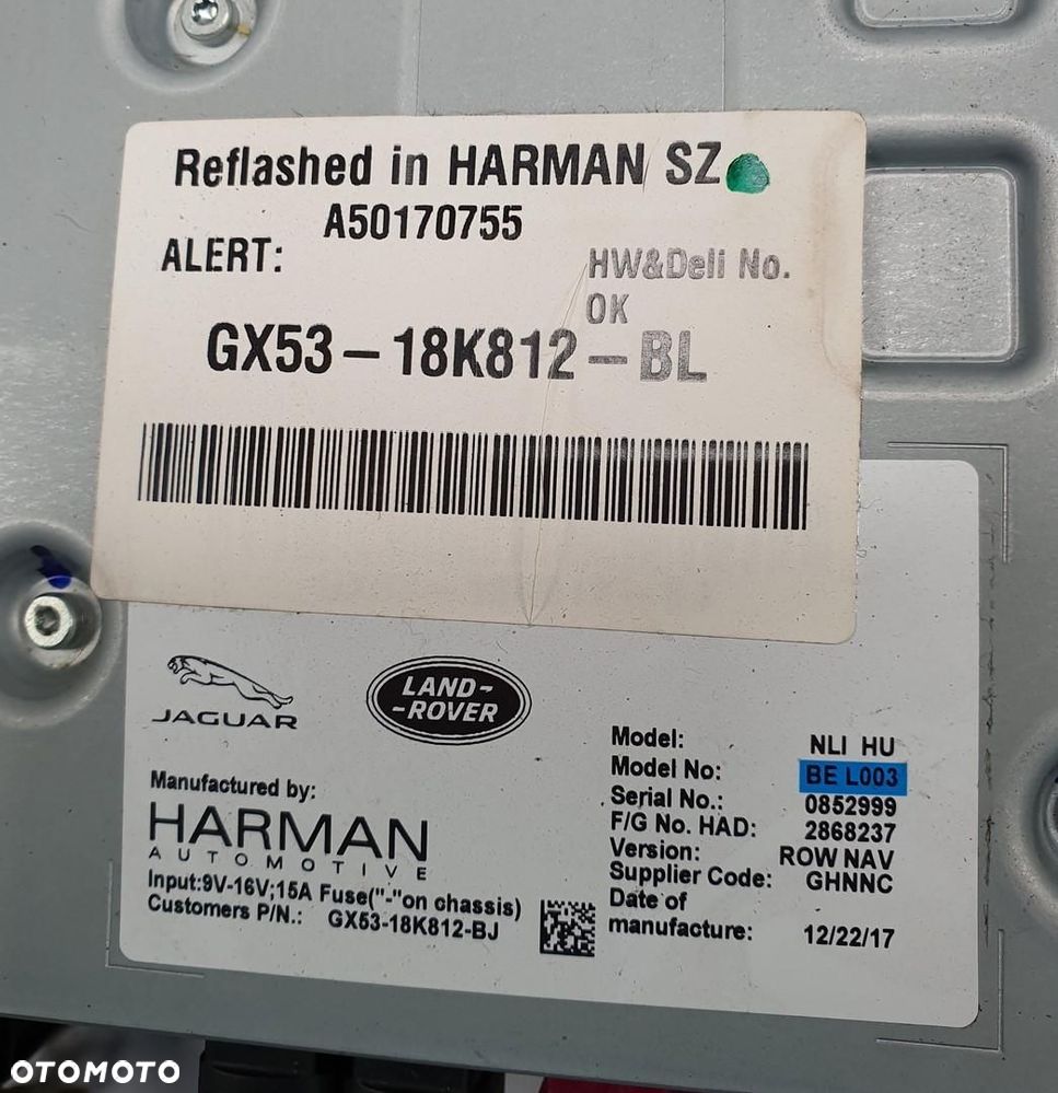 RADIO WZMACNIACZ AUDIO DISCOVERY SPORT L550 GX5318K812BL - 3