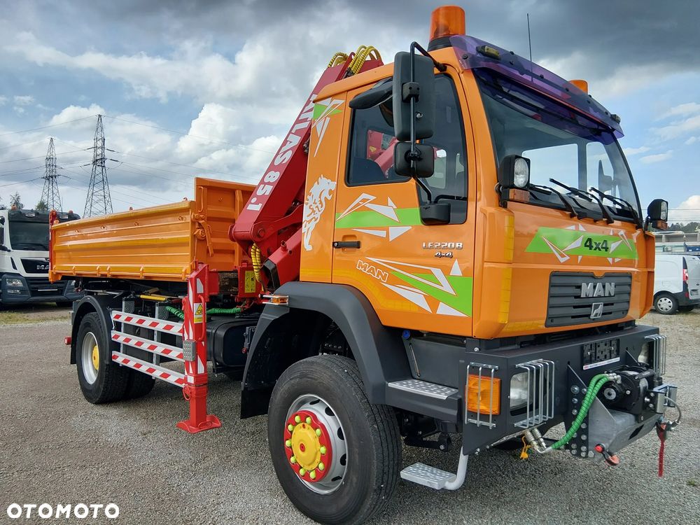 MAN Dłuzyca Man le 220 4x4 hds wywrotka wciagarka energetyka kiper blokady komunalny czołownica - 15